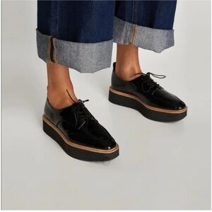 Zara Black Platform Oxfords